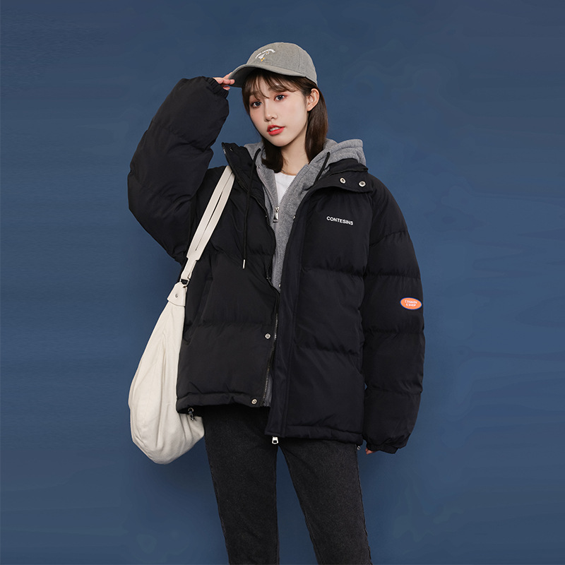 假两件棉服女冬季加厚日版连帽棉袄面包服学生显瘦羽绒棉衣ins潮