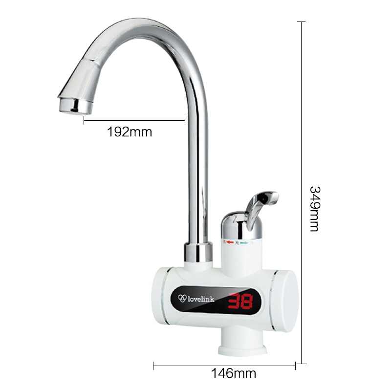 热恋（LoveLink）电热水龙头 FDL-H3X3大弯（下进水）+ 漏电保护插头 冷热两用 速热小厨宝 即热式电热水器