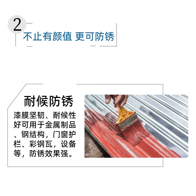 千居美水性调和漆 防锈金属漆钢结构铁栏杆工程防腐油漆高清大图