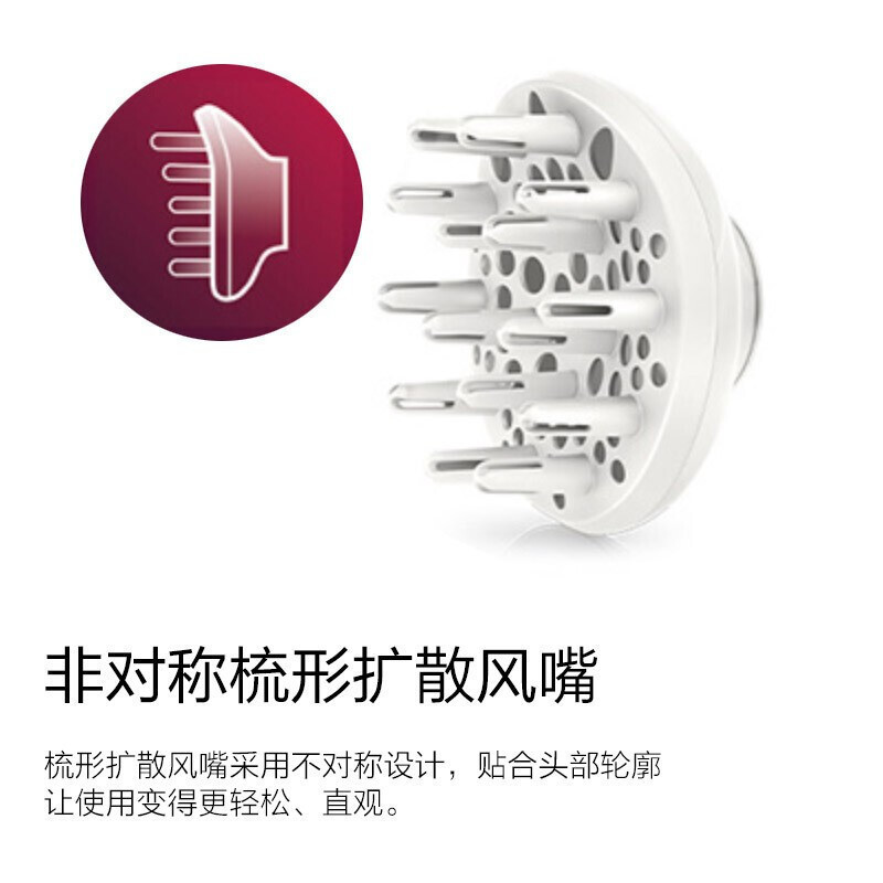 飞利浦(Philips) 电吹风机 HP8235/00 家用负离子 大功率冷热风恒温护发6档可调 配集风嘴+散风嘴