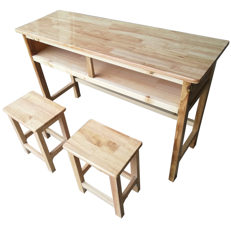 寻木匠加厚实木课桌椅中小书桌学校桌椅老式课桌木质椅子家用学习桌