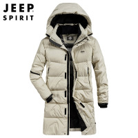 JEEP SPIRIT吉普男士长款羽绒服可脱卸帽保暖防风外套男秋冬加厚御寒时尚羽绒大衣