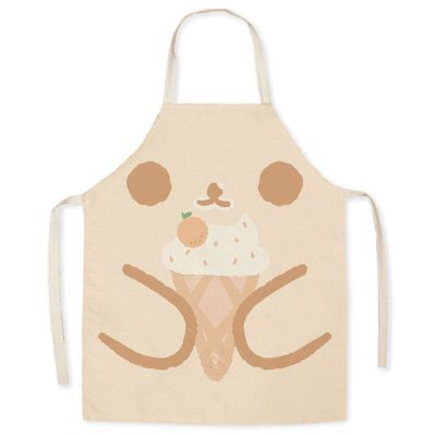 [极货]成人卡通可爱亚麻无袖围裙韩版时尚厨房做饭布艺家居 我的