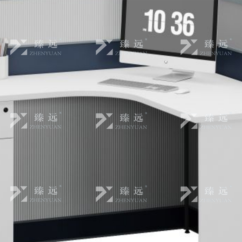 臻远ZYGW-033 屏风工作卡位职员桌办公桌F型双人位高清大图