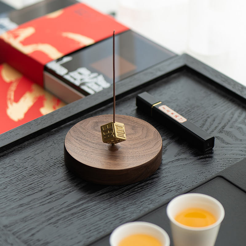字器字立方黄铜香器茶道配件高清大图