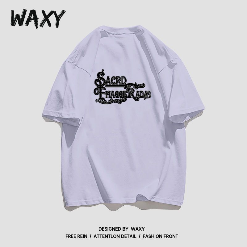 WAXY夏季新款纯棉短袖T恤女学生宽松复古休闲慵懒风韩版潮牌上衣