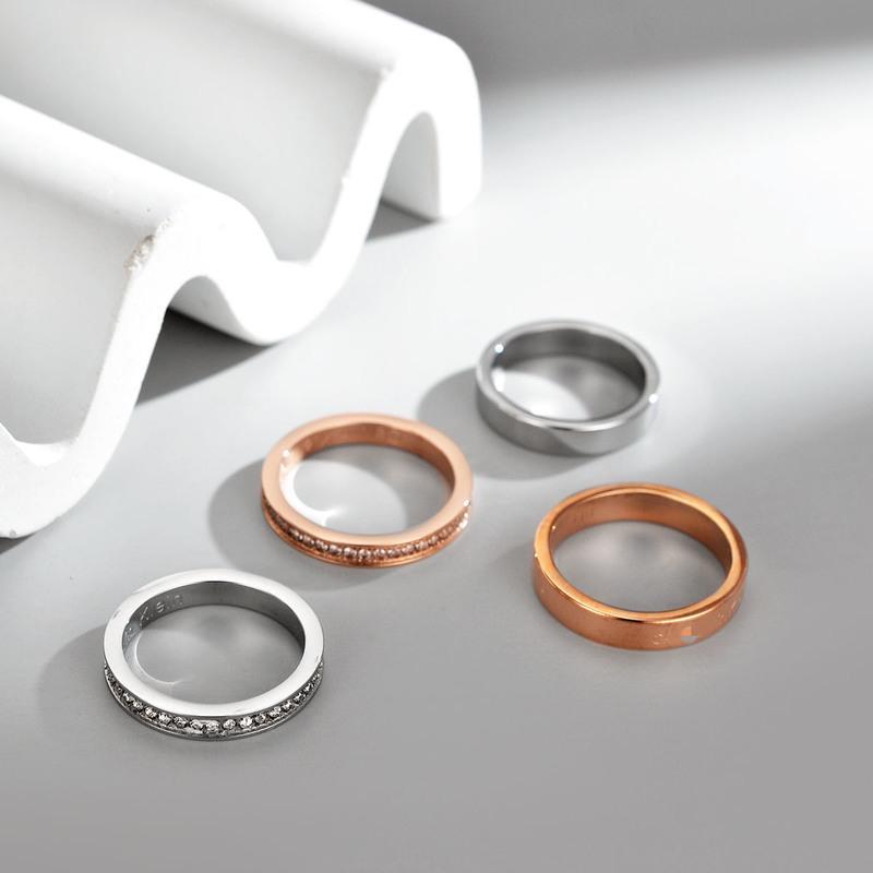 小ck戒指情侣对戒满天星男女戒指简约韩版学生情人节日送女友礼物银色