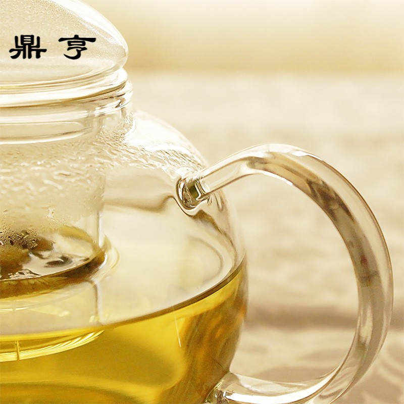 鼎亨耐热玻璃茶壶过滤透明可加热煮茶泡茶壶茶具带盖玻璃壶水壶80