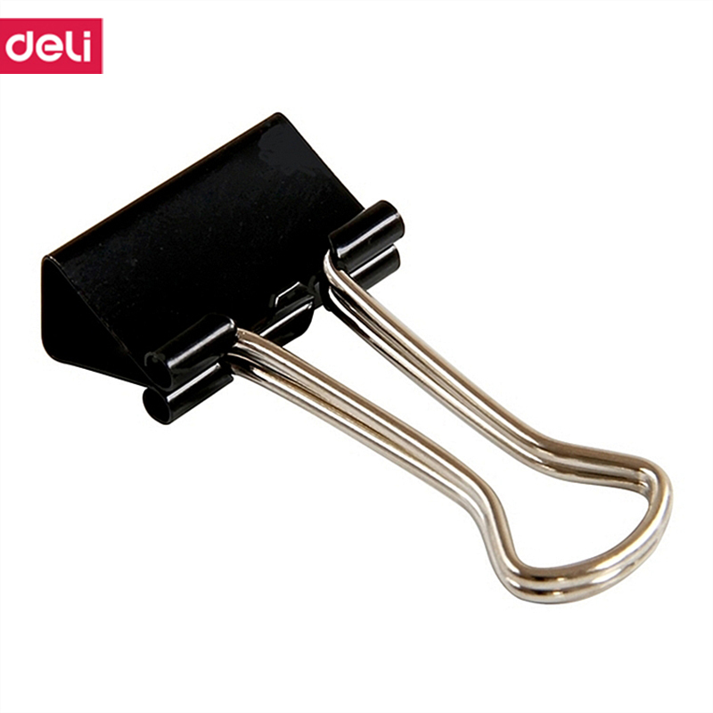 得力(deli) M 9545-5#长尾票夹19mm盒装(黑)(12只/盒)