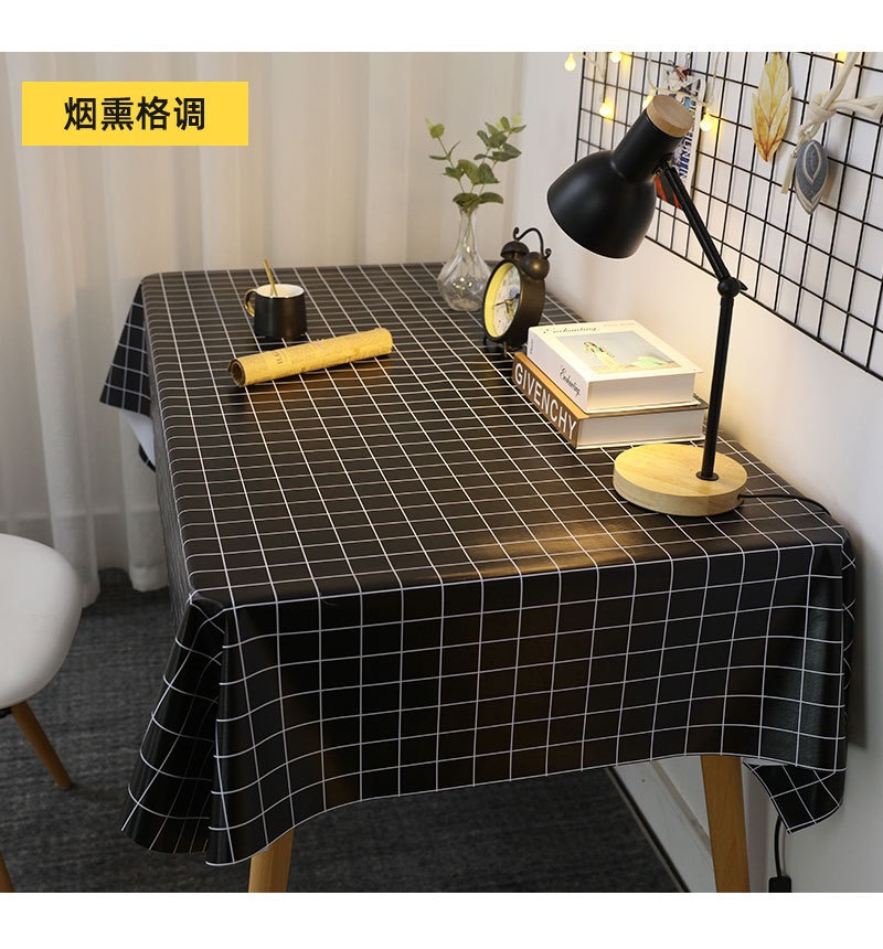 PVC桌布 防水防油桌布 格子桌布80*120cm高清大图