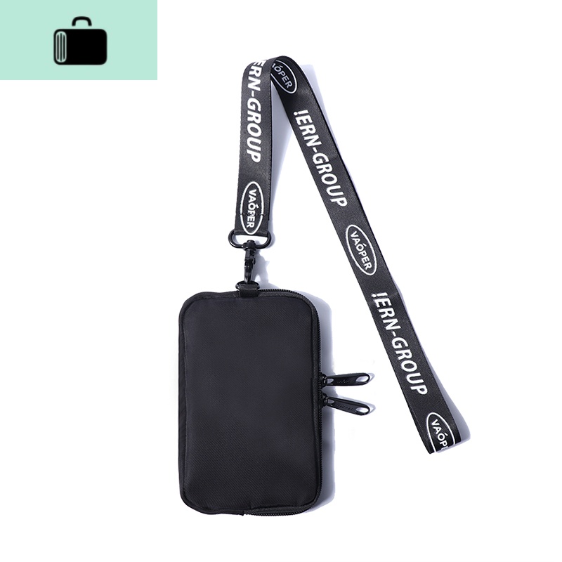 2019街头风金属扣尼龙男女胸包钱包小挂包迷你零钱包钱袋NEW LAKE 黑色大号