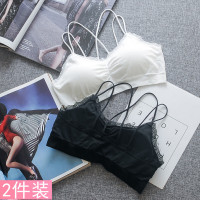 花边打底裹胸抹胸女士性感交叉美背带背心短款带胸垫内衣