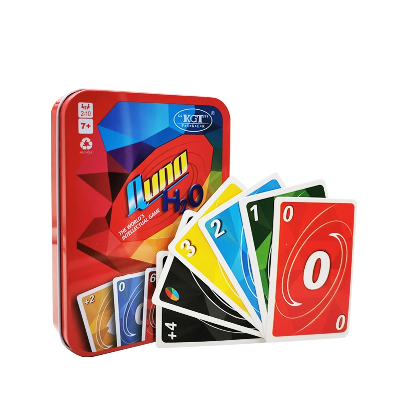 桌游优诺纸牌乌诺unono纸牌pvc铁盒闪电客惩罚卡牌休闲聚会桌面游戏