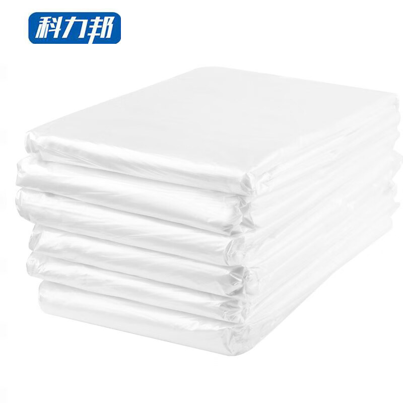 科力邦(Kelibang)KB3701 白色垃圾袋 大号透明加厚 60*80cm厚双面3.8丝 50只装 平口一次性