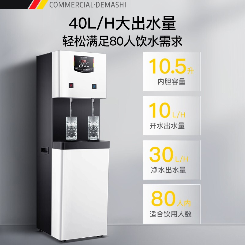 德玛仕直饮机商用净水器直饮水机大型开水器RO反渗透公司用办公室用加热直饮一体机ML-2GA/KS-10LG-2Z白色面板