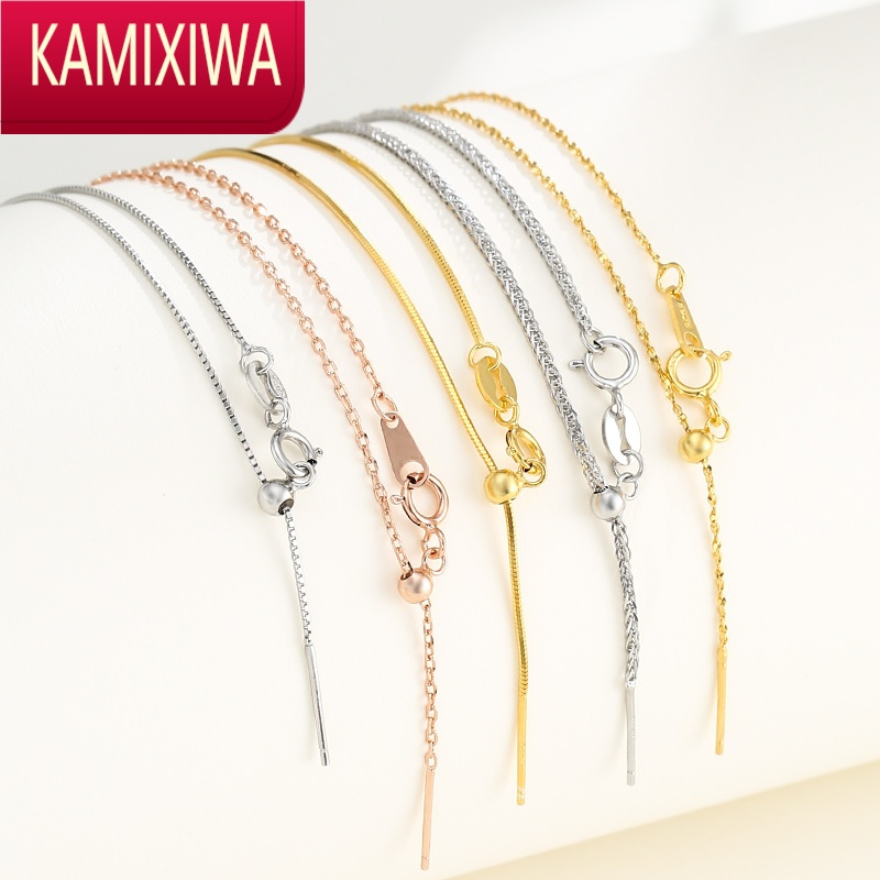 KAMIXIWA金项链女素链针式链肖邦链穿珠蛇骨链彩金锁骨毛衣链
