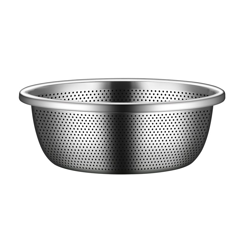 [补贴10%]304不锈钢沥水篮洗菜盆洗米筛厨房水果篮家用盆沥水漏盆201淘米盆高清大图