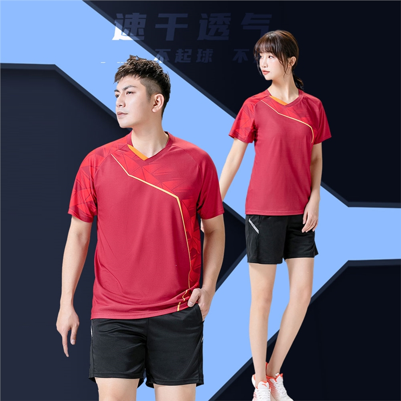 闪电客2022新款羽毛球服女速干运动服男套装女装短袖队服乒乓球比赛