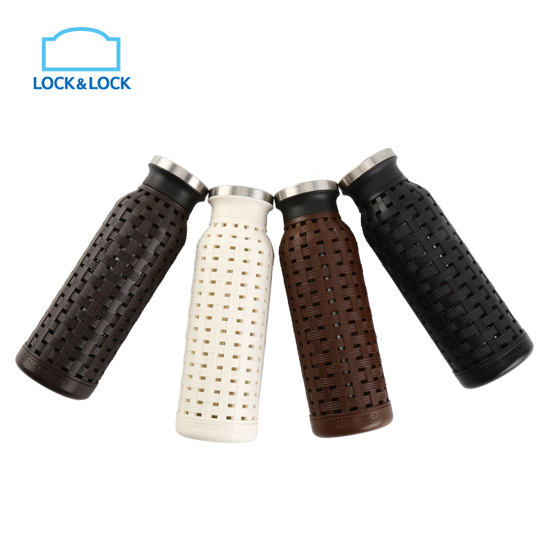 乐扣乐扣(Lock&Lock) 玻璃杯 直筒编织款塑玻杯 茶杯水杯LLG698 350ml 不保温