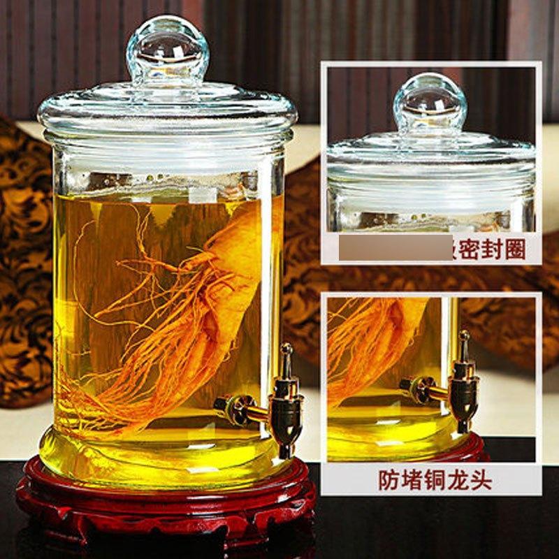 玻璃泡酒瓶带龙头10斤酵素桶酿葡萄酒坛子密封罐药酒缸多色多款生活日用家庭清洁生活日用收纳用品收纳桶