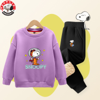史努比(SNOOPY)儿童套装童装加绒男女中大童冬季新款圆领卫衣运动套装TZTYY2S127
