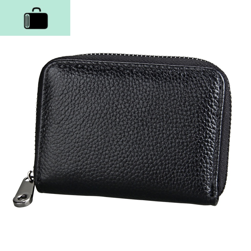 卡包男女士多卡位大容量防消磁防盗刷卡套夹收纳包小巧时尚皮NEWLAKE 无吊坠20卡位【光面黑色】