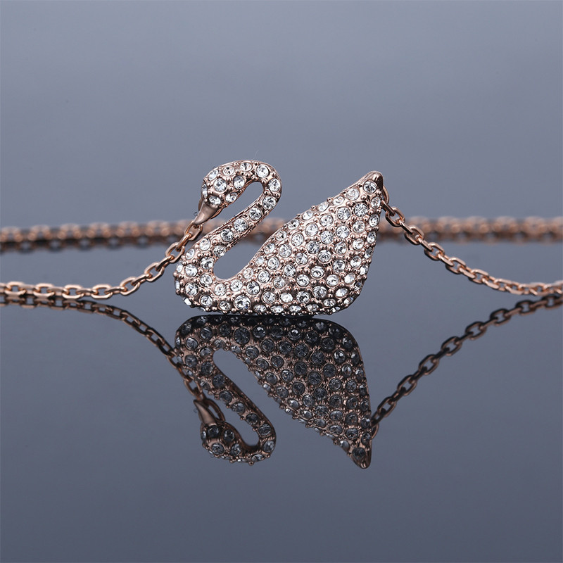 Swarovski 施华洛世奇 玫瑰金色女士天鹅项链 5121597