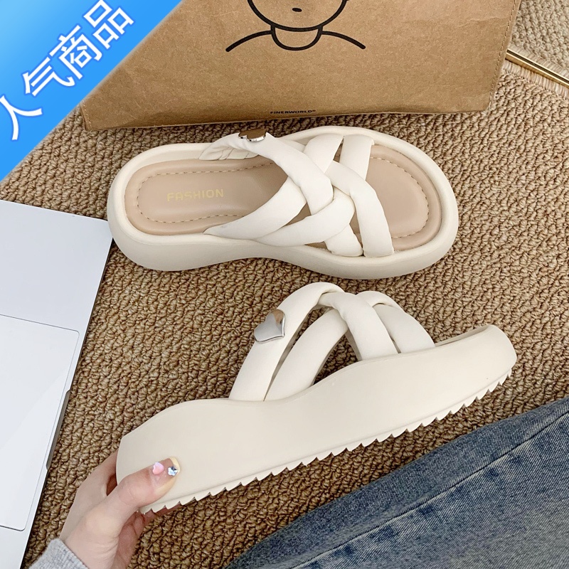 SUNTEK夏季凉鞋女款2023新款网红超火夏天厚底拖鞋女士凉拖鞋外穿配裙凉高清大图