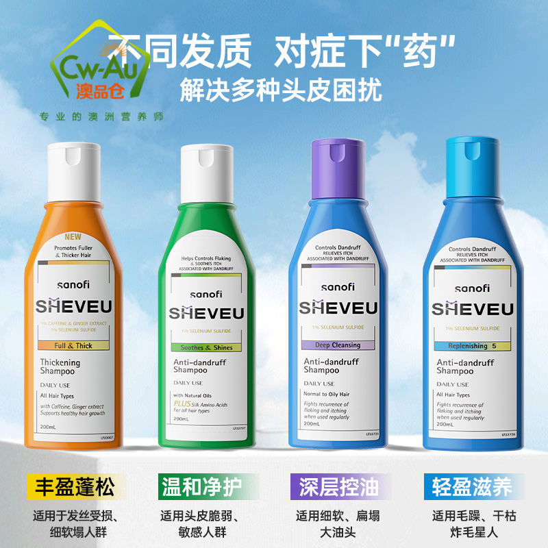 SELSUN 洗发水 200ml 1瓶 滋养修护蓝瓶 适合中性干性发质 无硅油去屑止痒头皮之藓溢脂性皮之炎 澳洲进口高清大图