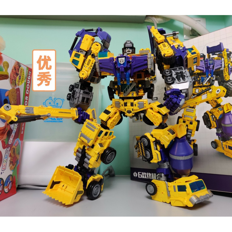 nbk变形玩具金刚汽车gt大力神六合体机器人工程车男孩6岁正版超大透明