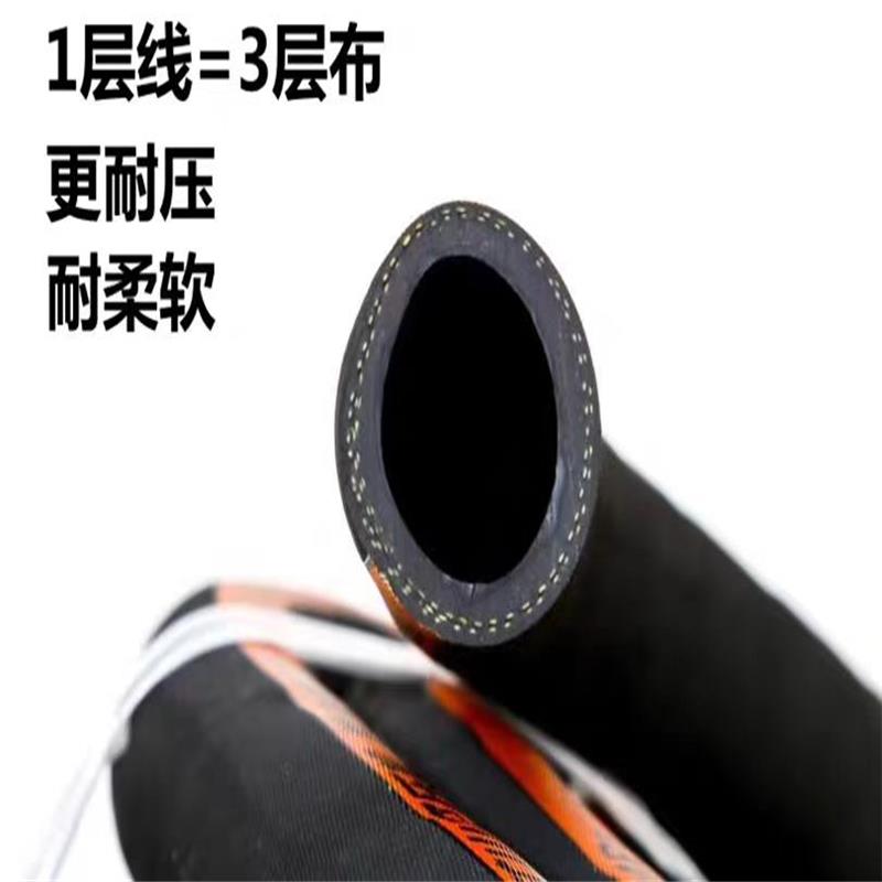 盛京联硕高压胶管黑色缠绕夹布橡胶管空气胶管 内径32mm 2层线 工作压力15公斤 18米卷高清大图