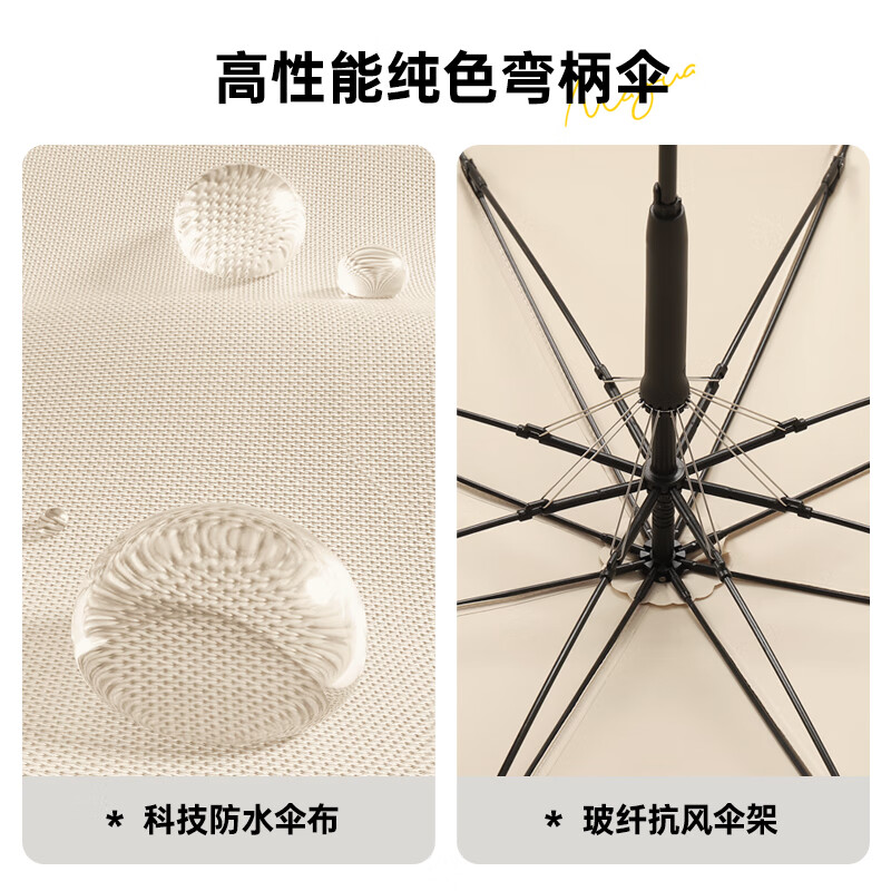 美度(MAYDU)小香风轻奢雨伞女长柄半自动晴雨伞森系直杆学生雨伞轻奢公主伞M1616皓石黑高清大图