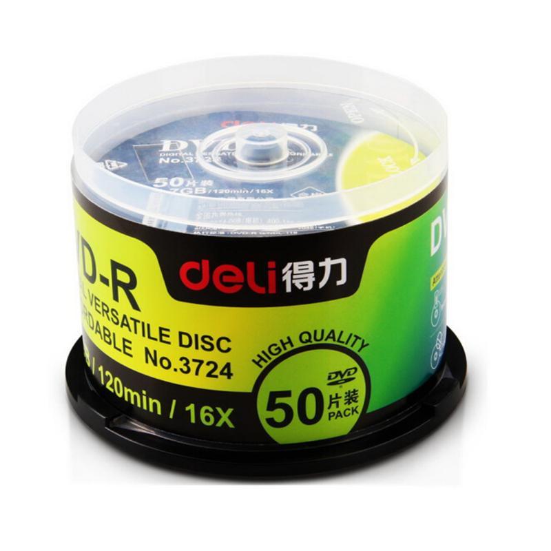 得力(deli) 3724 -(DVD刻录盘50片/筒)R(雾银)4.7GB/120min空白光盘 2筒装