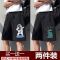 短裤男夏季潮牌潮流ins港风中裤薄款韩版宽松马裤休闲外穿五分裤 短裤 (黑色) S 75—85斤