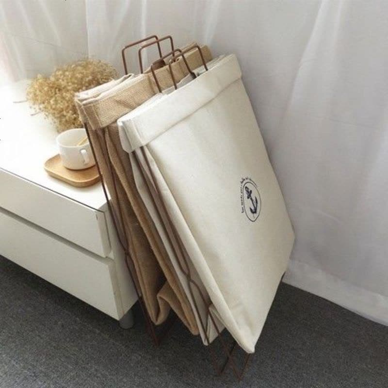 储物框搂少女风匡脏衣桶粗管脏衣服收纳筐篮球厕所毛巾喽脏铁艺折 北欧仙人掌38*28*55图片