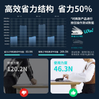 得力(deli)0465 60页省力订书机白色 送订书针1盒 适用钉23/6~23/10装订器 钉书机 订书器