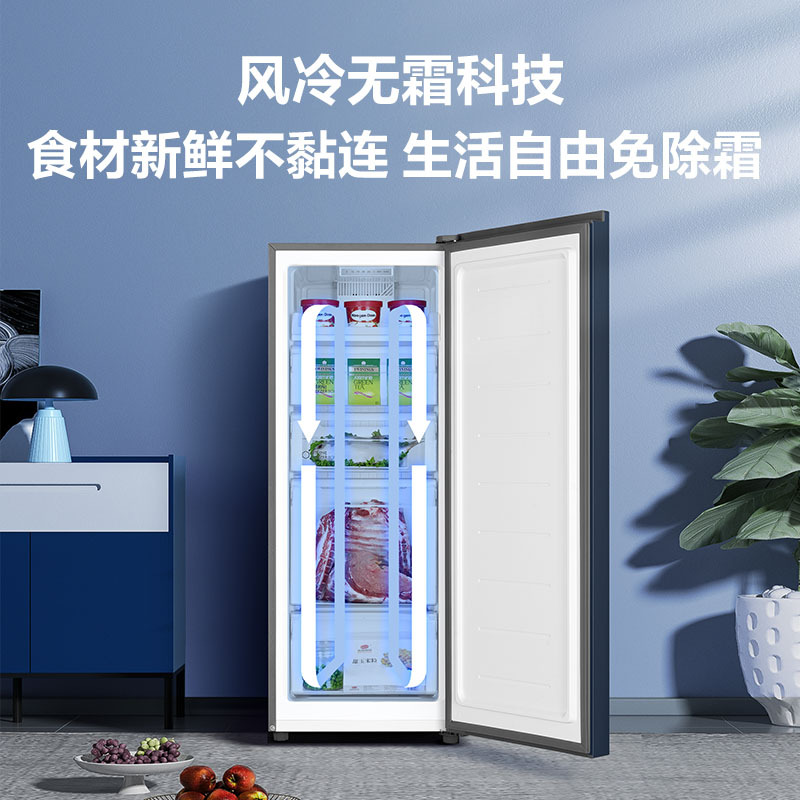 海尔(Haier)152升 立式冷柜 冰柜 小冰箱 黑金净化抗菌 风冷无霜 1级能效 冻藏转换 BD-152WGHBM高清大图