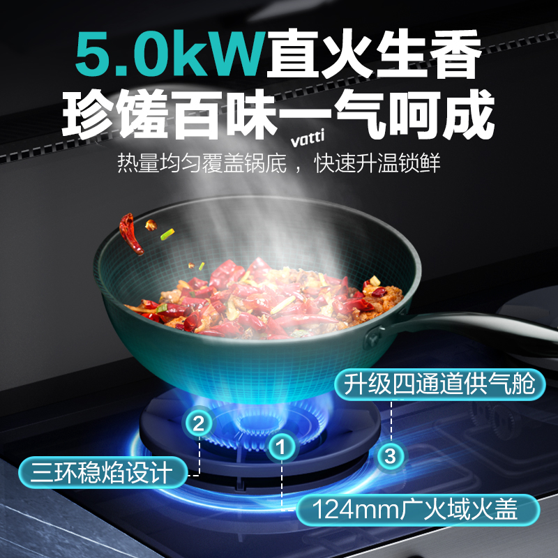 华帝(vatti) 集成灶JJZT-PJ150G/天然气12T大吸力20m立方 5.0KW猛火灶110L分层二星消毒柜高清大图