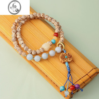 JiMi星月菩提DIY文玩手串手链阿呆原创清新民族风手捻念珠佛珠女 款式四双圈手链淡然