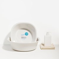 茶花欧铂兹脸盆家用加厚塑料银离子脚盆新生婴儿童洗脸盆宿舍学生洗脚洗衣盆多用抑菌盆[云朵灰]方盆小号