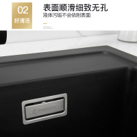 法恩莎石英石水槽双槽洗菜盆厨房洗碗池家用大号花岗岩台下盆套餐