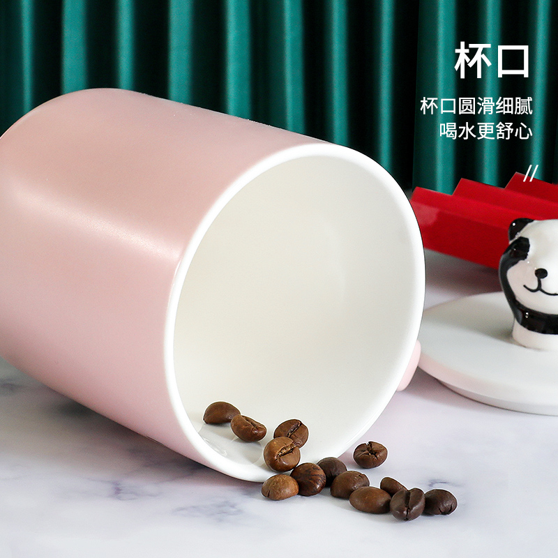 美帮汇马克杯带盖勺情侣杯一对韩版少女创意陶瓷牛奶杯喝水杯子高清大图