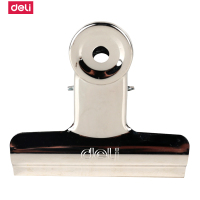 得力deli9521圆形铁票夹1#报刊资料整理夹子76mm/250张金属银色6个/袋