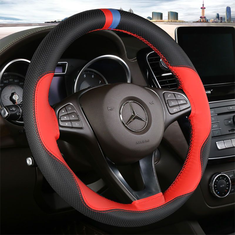 汽车手缝方向盘套真皮防滑四季通用型大众十代思域卡罗拉轩逸把套激情