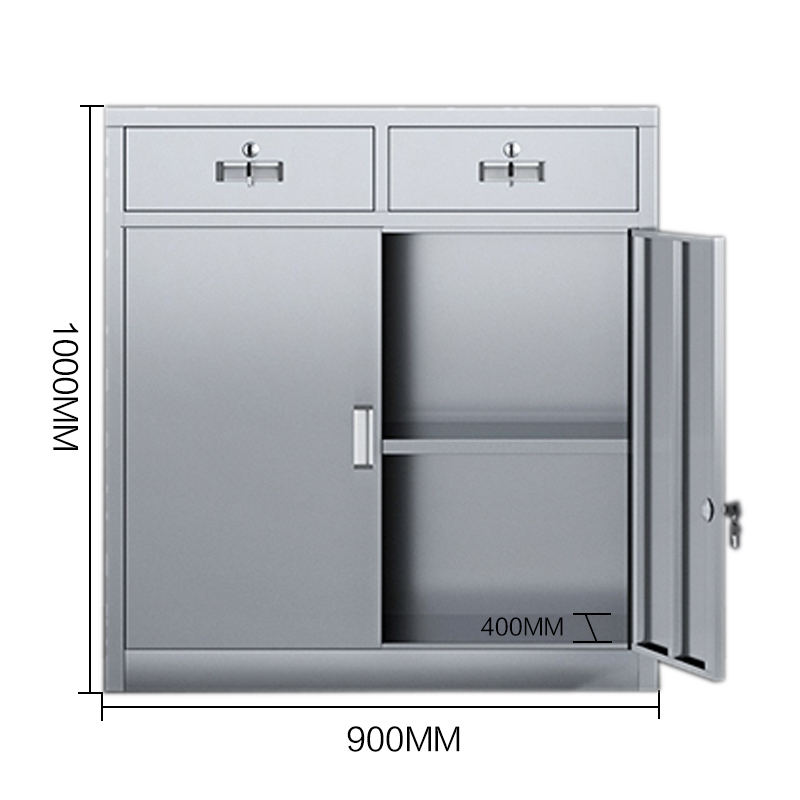 风雷缘室文件柜不锈钢柜子储物柜资料柜档案柜带锁文件柜201二斗下节高清大图