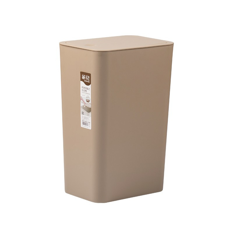 茶花 204001 大号弹盖式 垃圾桶带盖塑料桶高清大图