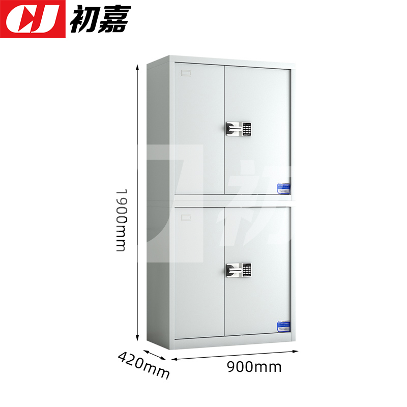 初嘉(CJ) CJ4102415 保密柜文件柜钢制密码柜办公铁皮资料柜档案柜 常规分双节智能密码锁