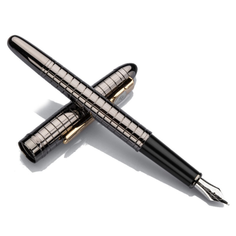 英雄 HERO 黑金钢色铱金钢笔-1095