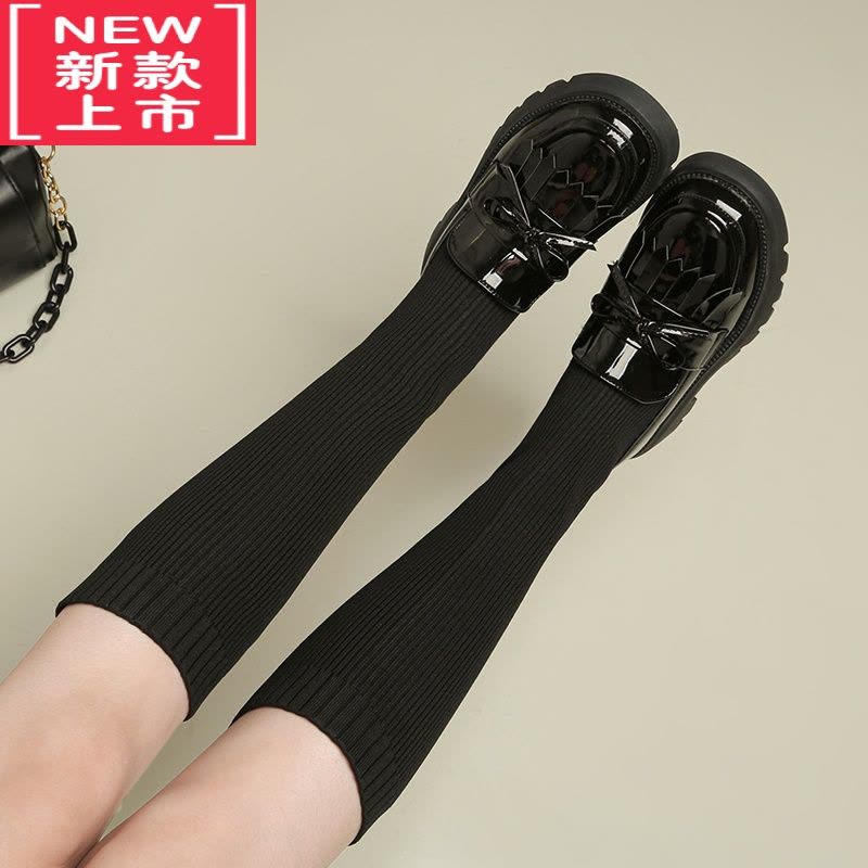 可莉允女童靴子长靴2022新款秋冬儿童马丁靴公主袜子靴冬季中大童高筒靴图片