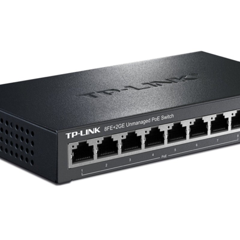 TP-LINK SL1210P 8口百兆POE 交换机 1千兆口+1千兆光纤口